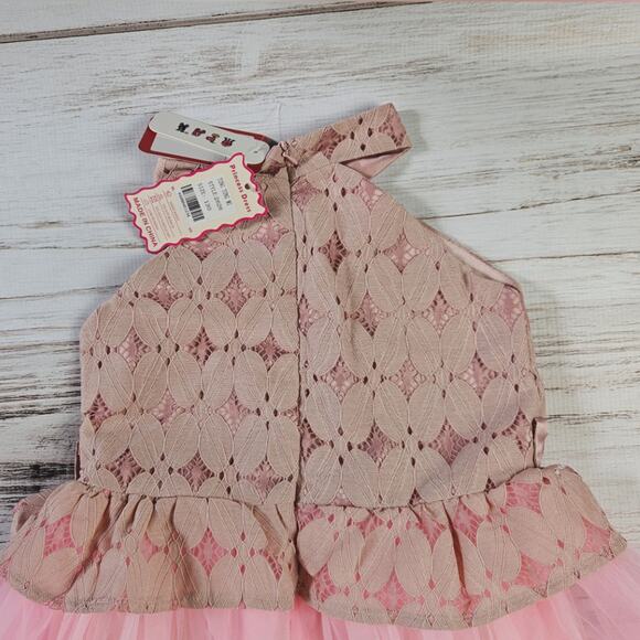 PatPat Pink Halter Lace and Tulle Formal Party Dress sz 5-6Y New - Picture 5 of 6